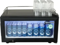 Gastro-Cool GD15 Glastürkühlschrank Theke 25 Liter schwarz/weiß, LED