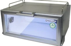 Gastro-Cool GD15 Glastürkühlschrank Theke 25 Liter silber/weiß, LED
