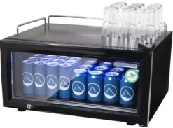Gastro-Cool GD15 Glastürkühlschrank Theke 25 Liter schwarz/schwarz, LED