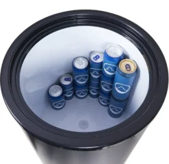 Gastro-Cool PT40 Party-Cooler / Kühltonne 40 Liter mit Glasdeckel schwarz, auf Rollen