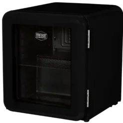 Gastro-Cool RC55 Minibar Retro Miami 46 Liter mit Glastür schwarz, Retro Design