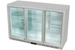 Gastro-Cool UC300 Barkühlschrank 330 Liter Schiebetüren silber, LED, unterbaufähig
