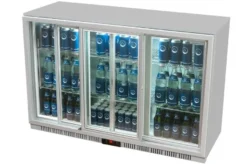 Gastro-Cool UC300 Barkühlschrank 330 Liter Schiebetüren silber, LED, unterbaufähig