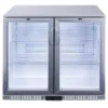 Gastro-Cool UC200 Barkühlschrank 208 Liter Klapptüren silber, LED, unterbaufähig