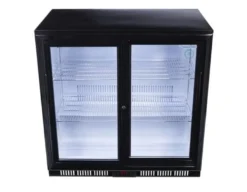 Gastro-Cool UC200 Barkühlschrank 208 Liter Schiebetüren schwarz, LED, unterbaufähig