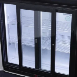 Gastro-Cool UC200 Barkühlschrank 208 Liter Schiebetüren schwarz, LED, unterbaufähig