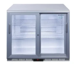Gastro-Cool UC200 Barkühlschrank 208 Liter Schiebetüren silber, LED, unterbaufähig