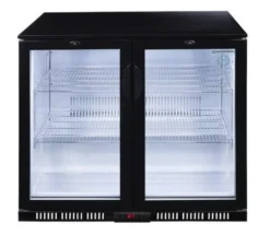 Gastro-Cool UC200 Barkühlschrank 208 Liter Klapptüren schwarz, LED, unterbaufähig