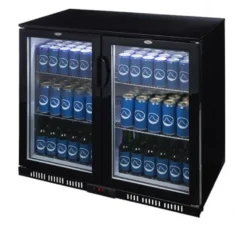 Gastro-Cool UC200 Barkühlschrank 208 Liter Klapptüren schwarz, LED, unterbaufähig