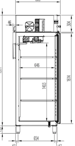 Gastro Kühlschrank PROFI 700 GN 2/1 Superior, 610 Liter Kühlraumvolumen, Made in Europe