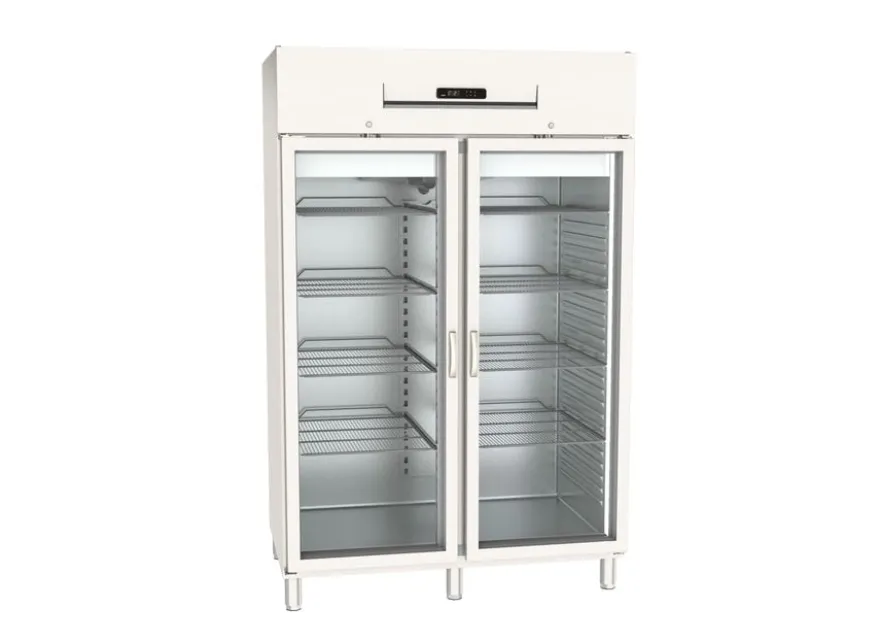 Gastro Kühlschrank PROFI 1400 GN 2/1 Superior mit 2 Glastüren, 1168 Liter Kühlraumvolumen, Made in Europe