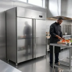 Gastronomie Kühlschrank ECO 1400 GN 2/1 Monoblock, 1350 Liter Kühlraumvolumen, 6 verstellbare Einlegeböden, Robuste Bauweise, Edelstahl