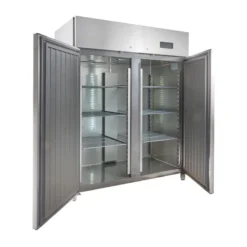Gastronomie Kühlschrank ECO 1400 GN 2/1 Monoblock, 1350 Liter Kühlraumvolumen, 6 verstellbare Einlegeböden, Robuste Bauweise, Edelstahl