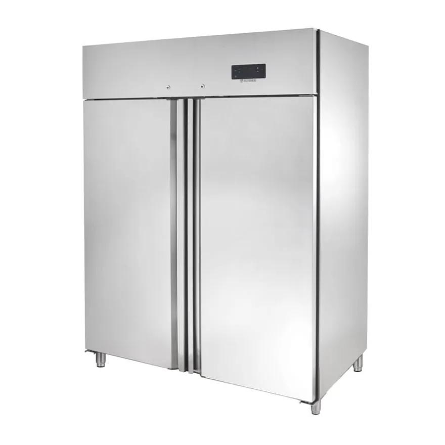 Gastronomie Kühlschrank ECO 1400 GN 2/1 Monoblock, 1350 Liter Kühlraumvolumen, 6 verstellbare Einlegeböden, Robuste Bauweise, Edelstahl