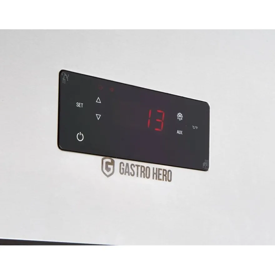 Gastronomie Kühlschrank ECO 1400 GN 2/1 Monoblock, 1350 Liter Kühlraumvolumen, 6 verstellbare Einlegeböden, Robuste Bauweise, Edelstahl