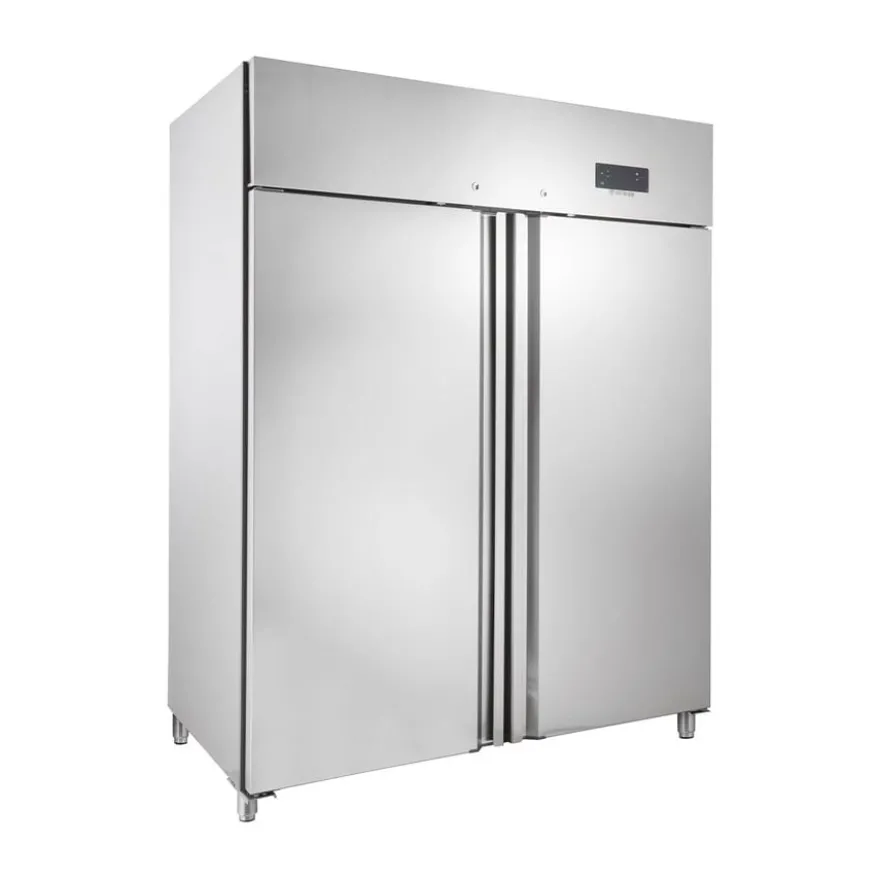 Gastronomie Kühlschrank ECO 1400 GN 2/1 Monoblock, 1350 Liter Kühlraumvolumen, 6 verstellbare Einlegeböden, Robuste Bauweise, Edelstahl