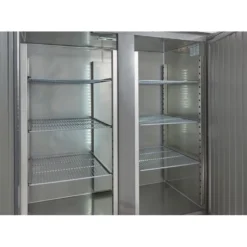 Gastronomie Kühlschrank ECO 1400 GN 2/1 Monoblock, 1350 Liter Kühlraumvolumen, 6 verstellbare Einlegeböden, Robuste Bauweise, Edelstahl
