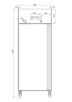 Gastronomie Tiefkühlschrank ECO 700 GN 2/1 Monoblock, 616 Liter Kühlraumvolumen, 3 verstellbare Einlegeböden, Robuste Bauweise, Edelstahl