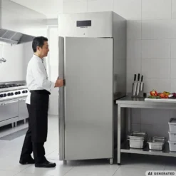 Gastronomie Tiefkühlschrank ECO 700 GN 2/1 Monoblock, 616 Liter Kühlraumvolumen, 3 verstellbare Einlegeböden, Robuste Bauweise, Edelstahl