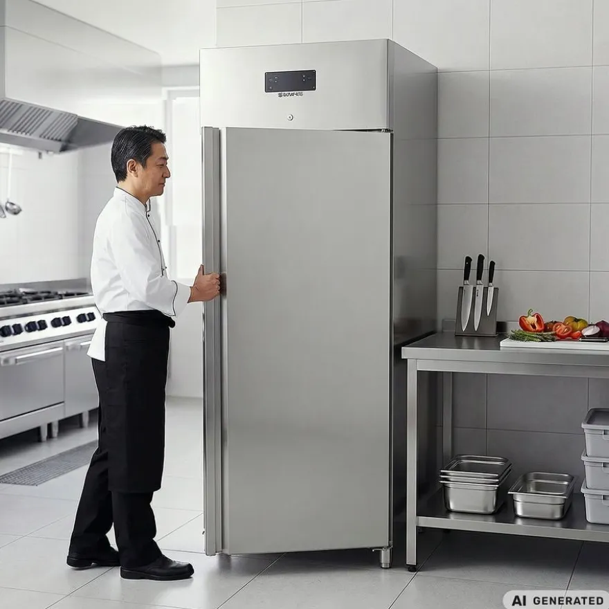 Gastronomie Tiefkühlschrank ECO 700 GN 2/1 Monoblock, 616 Liter Kühlraumvolumen, 3 verstellbare Einlegeböden, Robuste Bauweise, Edelstahl