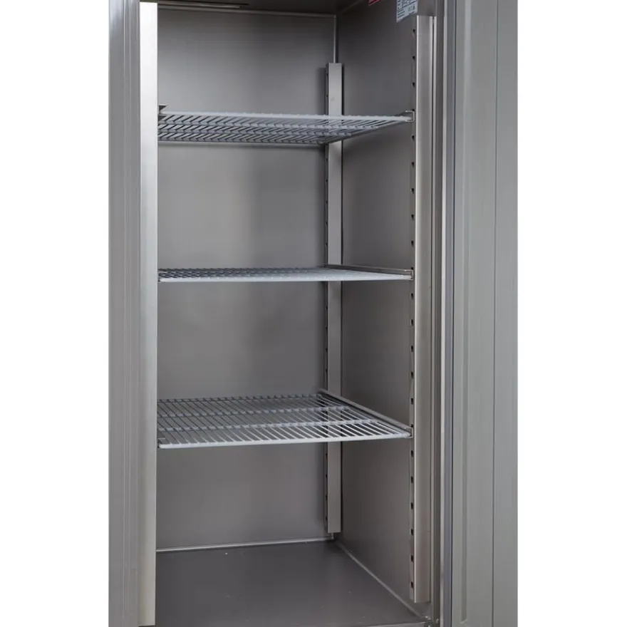 Gastronomie Tiefkühlschrank ECO 700 GN 2/1 Monoblock, 616 Liter Kühlraumvolumen, 3 verstellbare Einlegeböden, Robuste Bauweise, Edelstahl