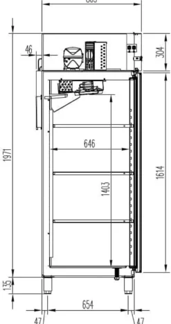 Gastro Tiefkühlschrank Profi 700 GN 2/1 Superior, 610 Liter Kühlraumvolumen, Made in Europe