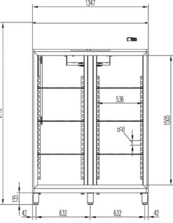 Gastro Tiefkühlschrank Profi 1400 GN 2/1 Superior mit 2 Türen, 1168 Liter Kühlraumvolumen, Made in Europe