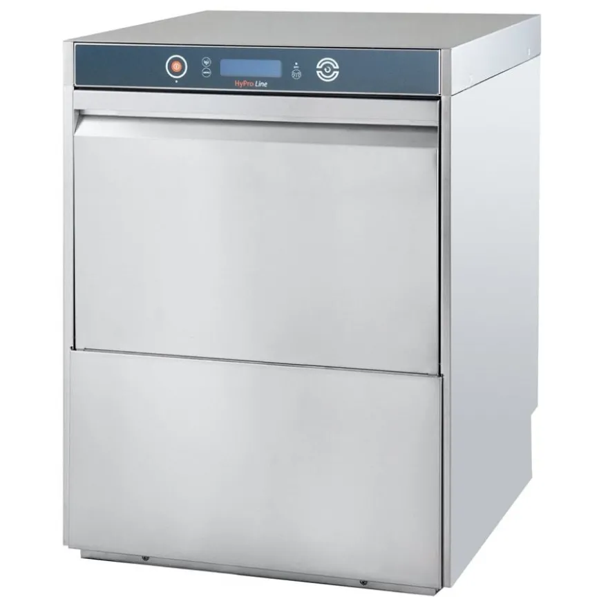 Geschirrspülmaschine HYPRO Digital 50 SL 50x50 cm Korbmaß, mit Reiniger- & Klarspüldosierer, mit Ablaufpumpe, Drucksteigerungspumpe Made in Europe, 230 Volt