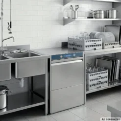 Geschirrspülmaschine HYPRO Digital 50 SL 50x50 cm Korbmaß, mit Reiniger- & Klarspüldosierer, mit Ablaufpumpe, Drucksteigerungspumpe Made in Europe, 230 Volt