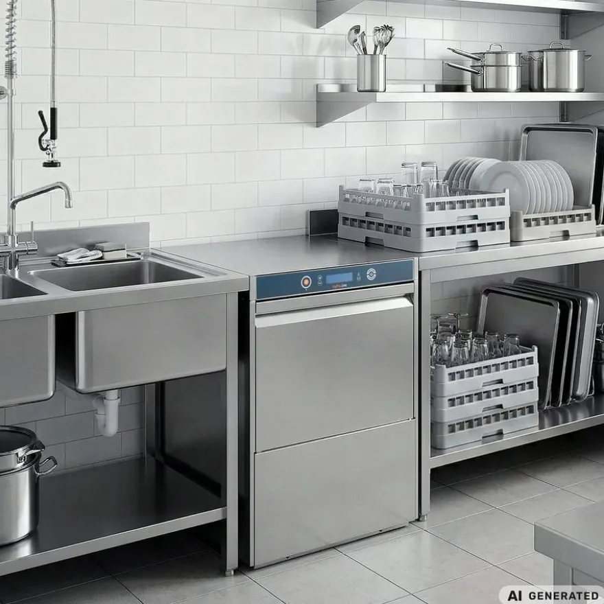 Geschirrspülmaschine HYPRO Digital 50 SL 50x50 cm Korbmaß, mit Reiniger- & Klarspüldosierer, mit Ablaufpumpe, Drucksteigerungspumpe Made in Europe, 230 Volt