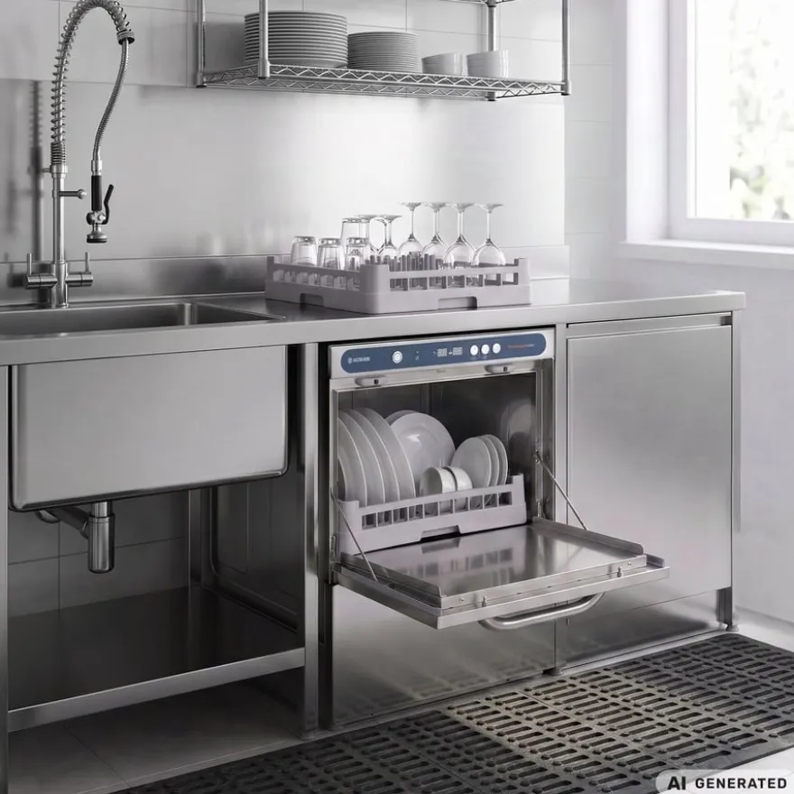 Geschirrspülmaschine PROFI Digital 54 SL 50x50 cm Korbmaß, mit Reiniger- & Klarspüldosierer, mit Ablaufpumpe, Made in Europe, 400 Volt