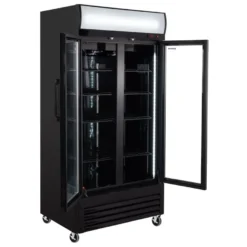 Getränkekühlschrank ECO 630 mit Leuchtaufsatz und Klapptüren