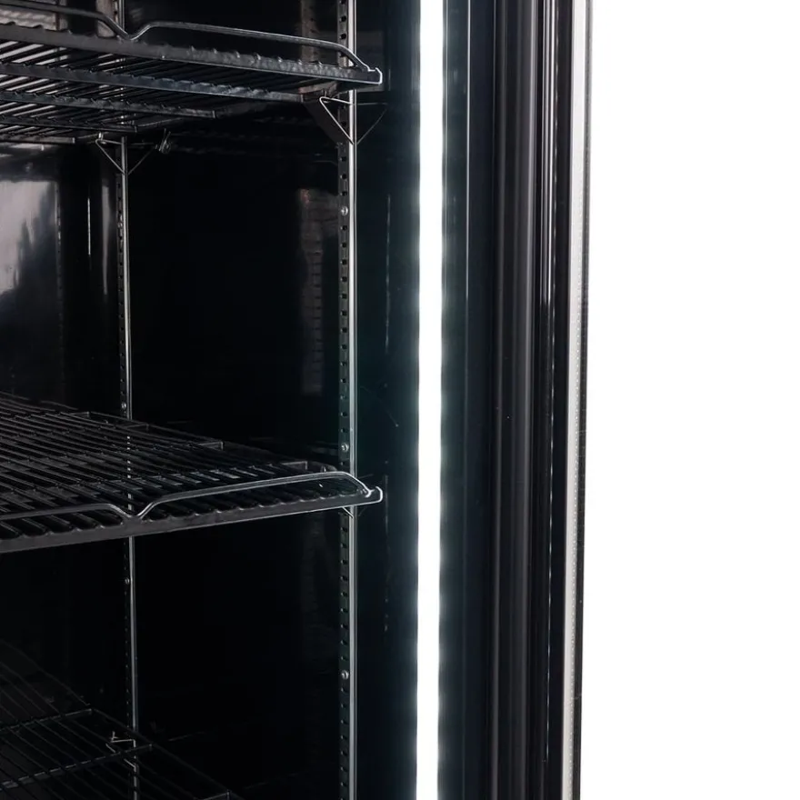Getränkekühlschrank ECO 630 mit Leuchtaufsatz und Klapptüren
