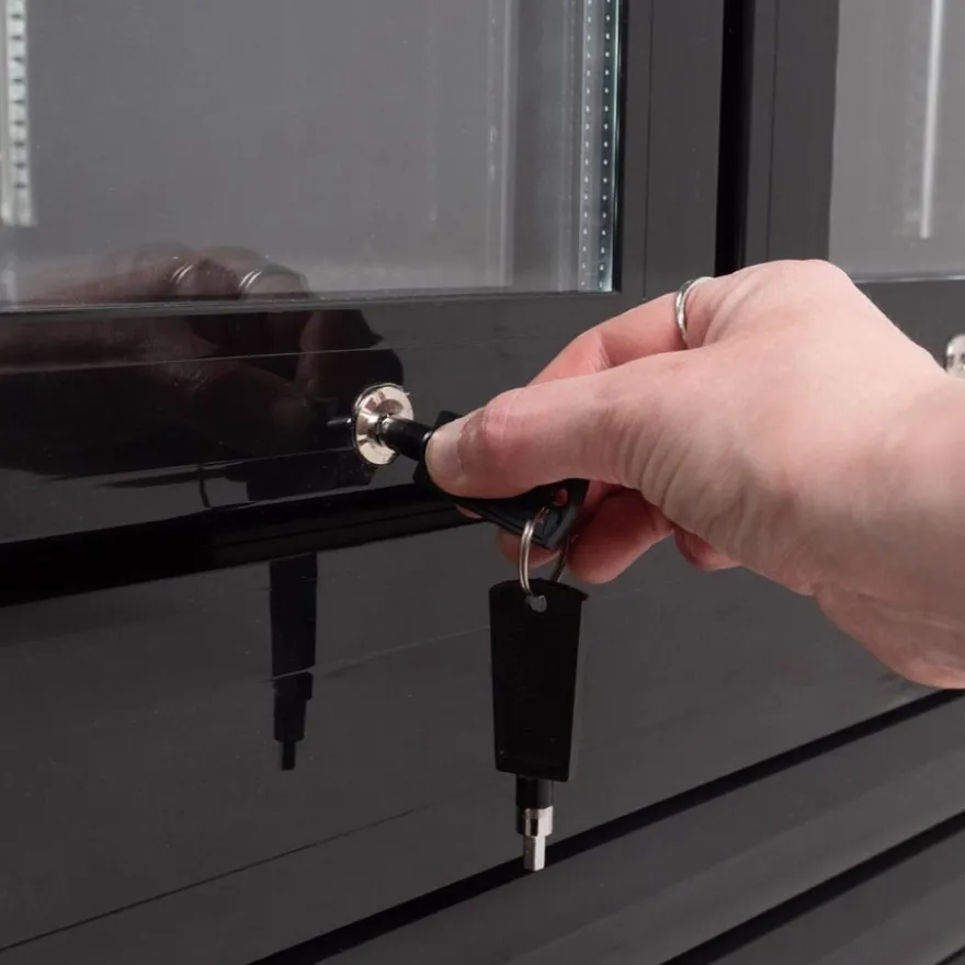 Getränkekühlschrank ECO 630 mit Leuchtaufsatz und Klapptüren
