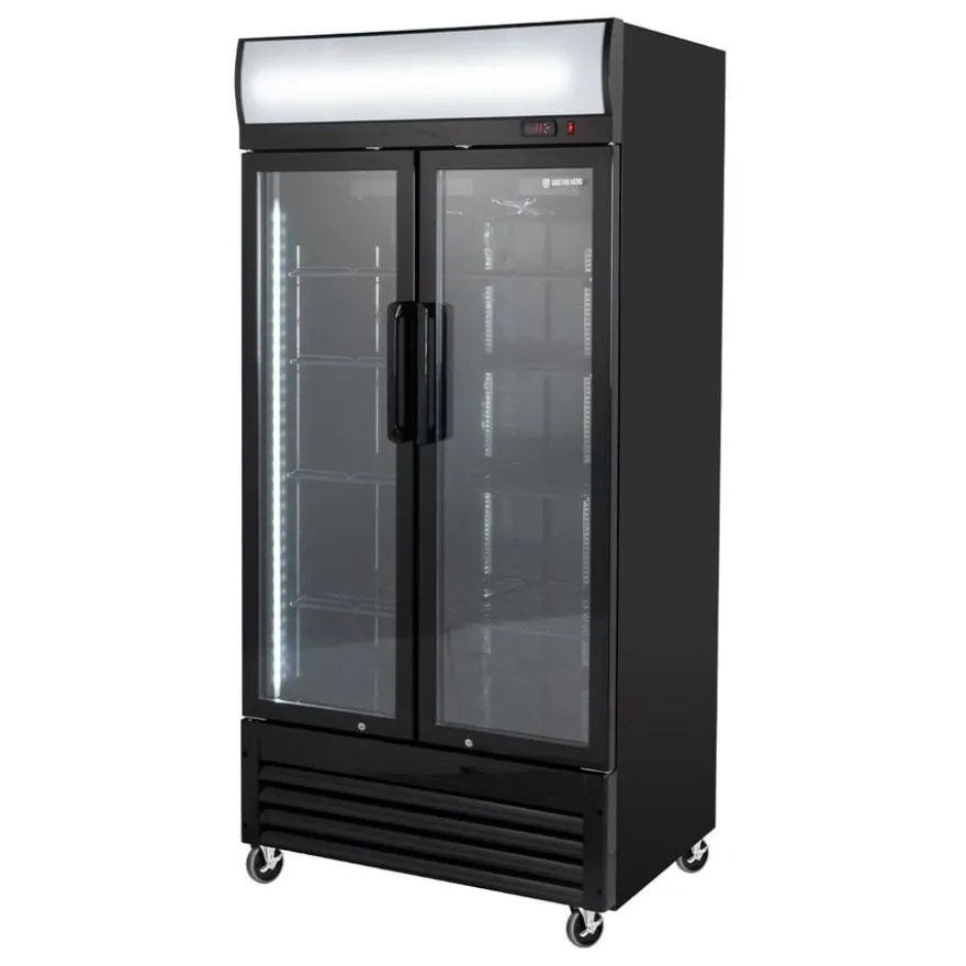 Getränkekühlschrank ECO 630 mit Leuchtaufsatz und Klapptüren