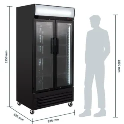 Getränkekühlschrank ECO 630 mit Leuchtaufsatz und Klapptüren