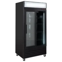 Getränkekühlschrank ECO 630 mit Leuchtaufsatz und Schiebetüren