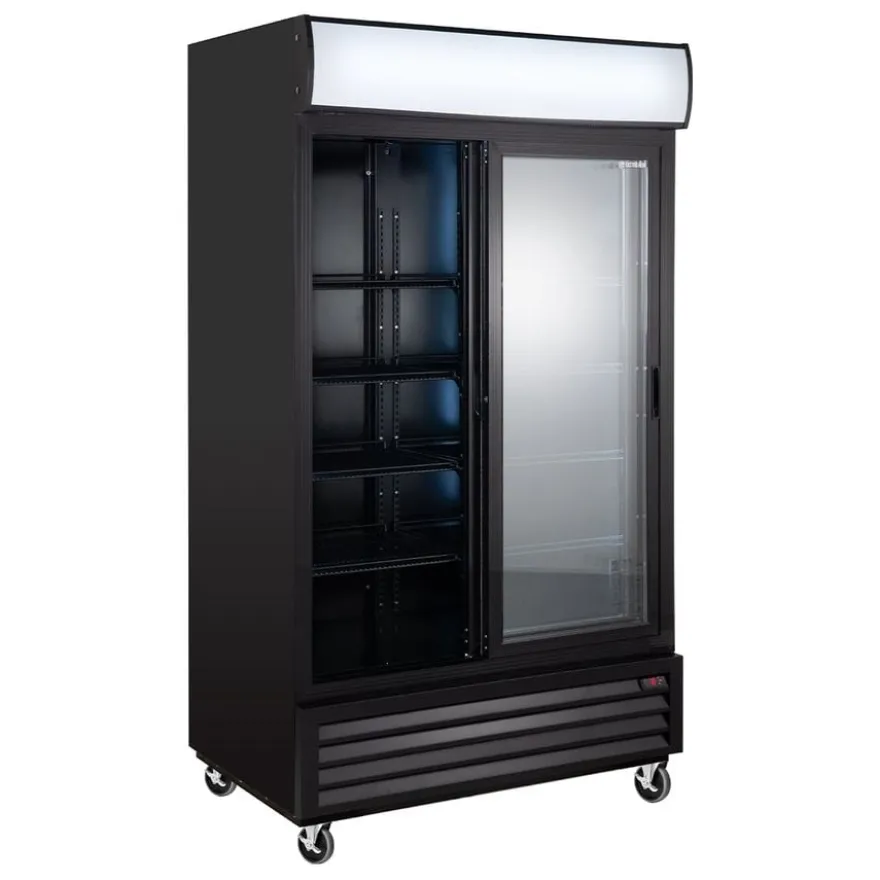 Getränkekühlschrank ECO 1000 mit Schiebetüren und Leuchtaufsatz