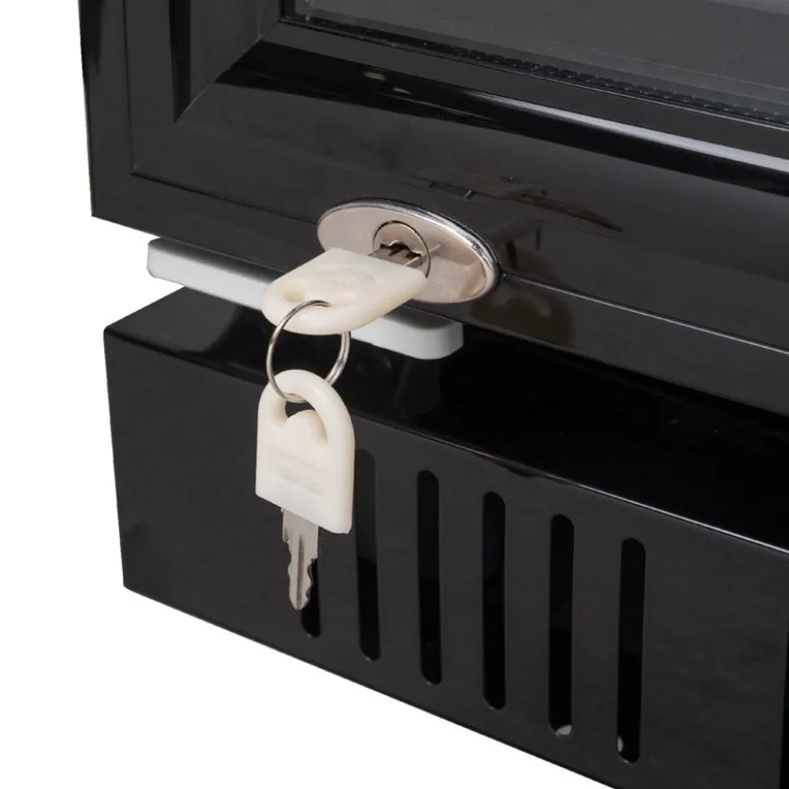 Getränkekühlschrank GK-360BB, 360 Liter Kühlraumvolumen, 4 verstellbare Einlegeböden, Innenbeleuchtung, Abschließbar, Schwarz
