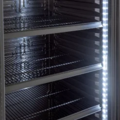 Getränkekühlschrank GK-360BB, 360 Liter Kühlraumvolumen, 4 verstellbare Einlegeböden, Innenbeleuchtung, Abschließbar, Schwarz