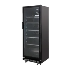 Getränkekühlschrank GK-360BB, 360 Liter Kühlraumvolumen, 4 verstellbare Einlegeböden, Innenbeleuchtung, Abschließbar, Schwarz