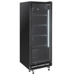 Getränkekühlschrank GKSE230, 230 Liter Kühlraumvolumen, 4 verstellbare Einlegeböden, Innenbeleuchtung, Abschließbar, Schwarz