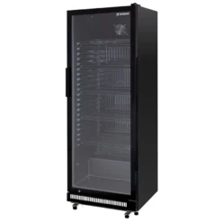 Getränkekühlschrank GKSE360, 360 Liter Kühlraumvolumen, 5 verstellbare Einlegeböden, Innenbeleuchtung, Abschließbar, Schwarz