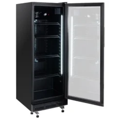 Getränkekühlschrank GKS-230, 230 Liter Kühlraumvolumen, 4 verstellbare Einlegeböden, Innenbeleuchtung, Abschließbar, Schwarz