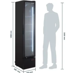 Getränkekühlschrank GKS-160 Slim, 160 Liter Kühlraumvolumen, Innenbeleuchtung, schwarz