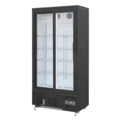 Getränkekühlschrank Polar 490 schwarz - mit 2 Schiebetüren