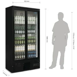 Getränkekühlschrank Polar 490 schwarz - mit 2 Schiebetüren