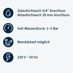 Gläserspülmaschine ECO 40x40 cm Korbmaß, mit Reiniger- & Klarspüldosierer, mit Ablaufpumpe & Enthärter, Made in Europe, 230 Volt