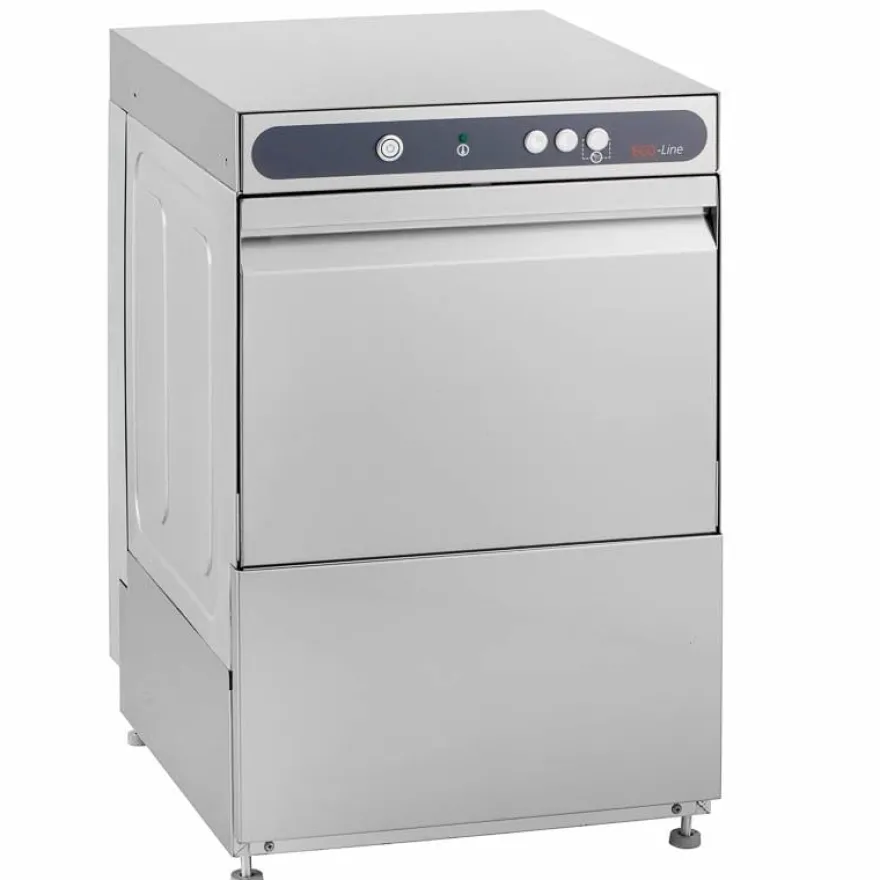 Gläserspülmaschine ECO 40x40 cm Korbmaß, mit Reiniger- & Klarspüldosierer, mit Ablaufpumpe & Enthärter, Made in Europe, 230 Volt