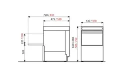 Gläserspülmaschine ECO 40x40 cm Korbmaß, mit Reiniger- & Klarspüldosierer, mit Ablaufpumpe & Enthärter, Made in Europe, 230 Volt